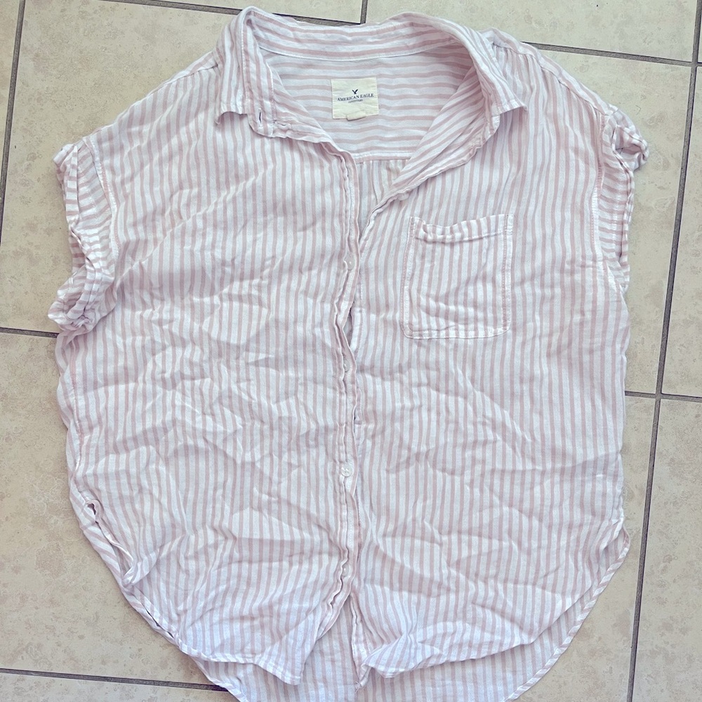 Loose and light striped button up.